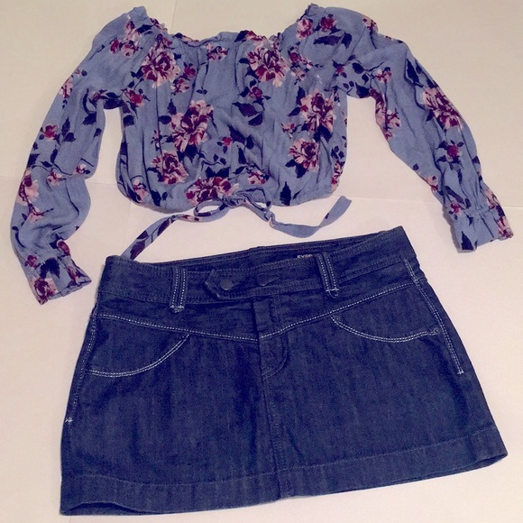 Dresses & Skirts - Express Mini Jean Skirt Sz”6”